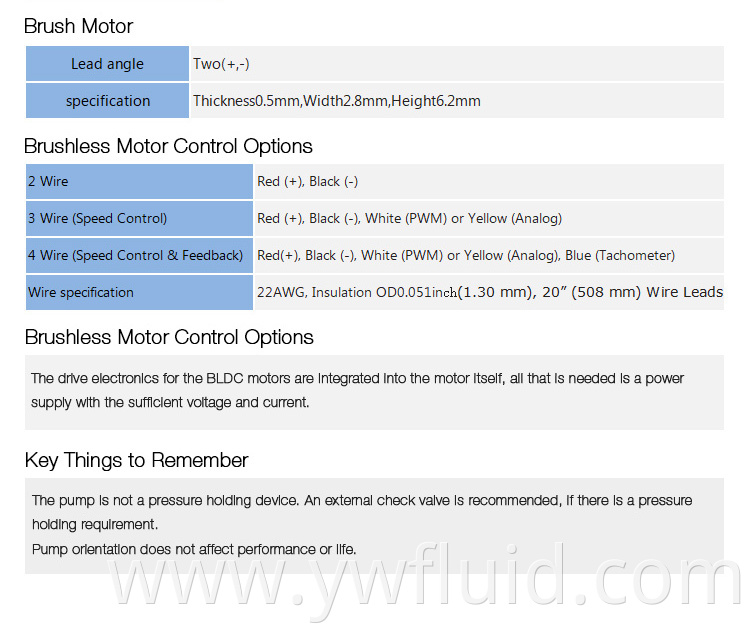 YWfluid Factory direct sale Top quality 12V/24V DC/BLDC Chemical Resistant Diaphragm Vacuum Pump bldc